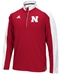 Adidas Hi Vis Husker Climalite 1/4 Zip Red Pullover - AW-92011