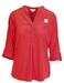 Go Big Red Button Down 3/4 Tunic - AP-A2132
