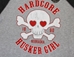 Grey Hardcore Husker Girl 3/4 Sleeve T-Shirt - YT-75157