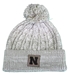 Husker Gals Cable Knit Pom Patch Hat - Cream - HT-B7692