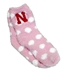 Nebraska Pink Polka Dot Fuzzy Socks - AU-B7612