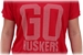 Studded Red Flowy Go Huskers Tee - AT-71076