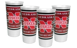 Nebraska Huskers 24 Ounce Plastic Cups 4-Pack