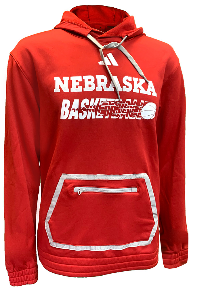Adidas Red Nebraska Basketball Locker Flash Cut Hoodie