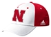 Adidas Official 2019 Sideline Coaches Nebraska Flex Hat - White N Red - HT-C8004