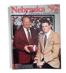 Coach Osborne Autographed 1992 Media Guide Nebraska Cornhuskers, Frazier N Osborne Autographed 1995 Media Guide