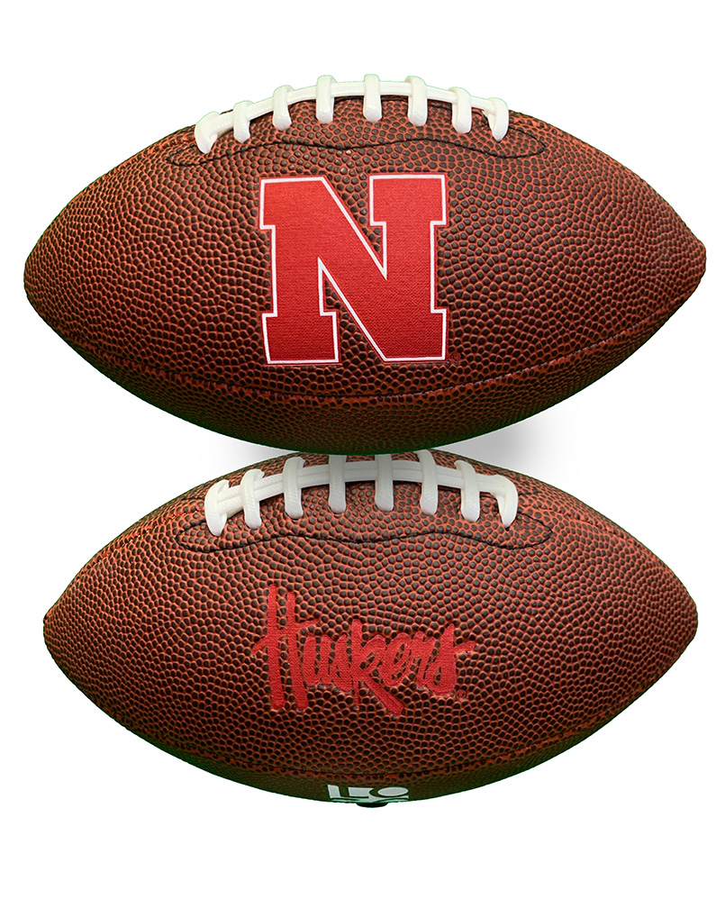 Mini Brown Nebraska Composite Football Logo Brand
