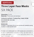 Nebraska 6 Pack Disposable Masks - DU-D8122