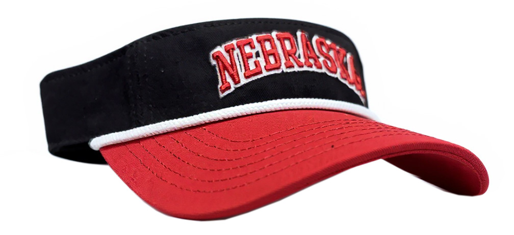 Red And Black Nebraska Rope Visor The Game