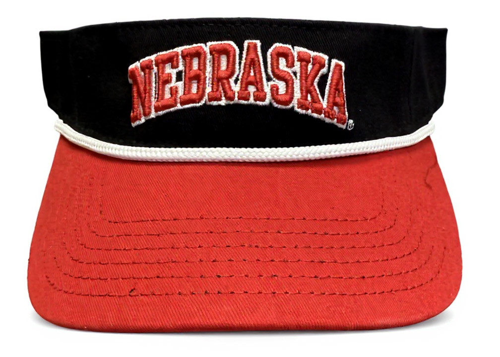 Red And Black Nebraska Rope Visor The Game