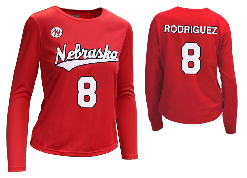 Nebraska Volleyball Rodriguez Number 8 Youth Jersey Tee