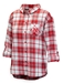 Womens Nebraska Boyfriend Plaid Shirt - Red - AP-D6032