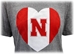 Womens Nebraska Vintage Heart CH Tee - AT-D1596