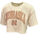 Womens Nebraska Boxy Crop Tee