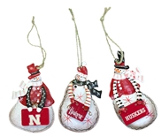 3 Pack Snowmen Metal Ornaments