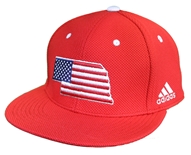 Adidas Nebraska American Flag Baseball Cap
