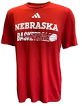 Adidas 2024 Nebraska Basketball Locker Flash Pregame Tee