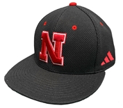 Adidas Nebraska Huskers Fitted Flat Bill Baseball Cap