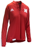 Adidas Womens Huskers Knit 1/4 Zip - Red