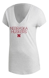 Adidas Womens Nebraska Huskers Silver Dot Top