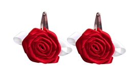 Big Red Gameday Flower Hair Clips