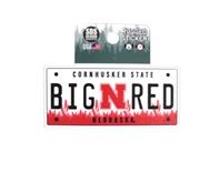Big Red License Plate Rugged Sticker
