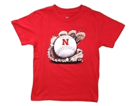 Childrens Nebraska Baseball Glove Tee