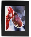 Husker Football Player Hold Matted Print