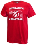 Huskers 5 National Champs Volleyball Tee