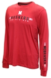 Huskers Go Big Red Spackled LS Tee