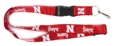 Huskers Red Lanyard Keychain