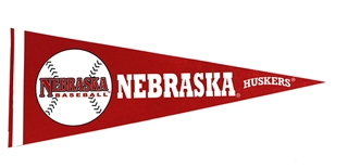 Nebraska Baseball Pennant Flag