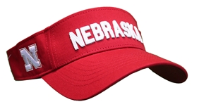 Nebraska Bleachers Red Cotton Visor Zephyr