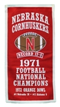 Nebraska Cornhuskers 1971 Football Champions Banner