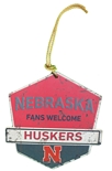Nebraska Fans Welcome Badge Rustic Sign