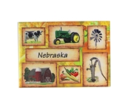 Nebraska Farm Collage Fridge Magnet