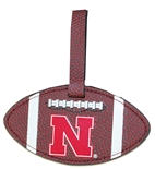 Nebraska Football Leather Grain Bag Tag