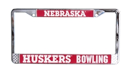 Nebraska Husker Bowling License Plate Frame