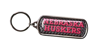 Nebraska Huskers Metal Oblong Keychain