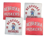 Nebraska Huskers N Herbie 4 Pack Granite Coasters 