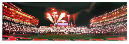 Nebraska Memorial Stadium Fireworks Pano Print