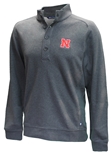 Nebraska Mock Pullover Button Sweatshirt Cutter & Buck - Charcoal