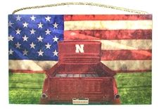Nebraska Patriotic Truck Retro Sign