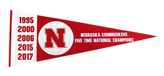 Nebraska Volleyball Pennant Five Time Champs