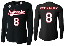 Nebraska Volleyball Rodriguez Number 8 Youth Jersey Tee - Black