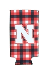 Plaid Husker Slim Can Coozie