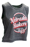 Womens Heather Nebraska Huskers Boxy Burnout Tank