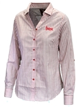 Womens Huskers Gingham Button Up