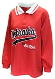 Womens Nebraska Happy Day Knit Collared Pullover