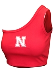 Womens Nebraska Ribbed One Shoulder Top